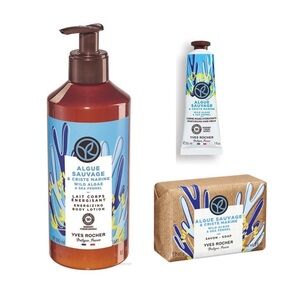 YVES ROCHER 3PCS SET Body Lotion + Hand Cream + Soap Wild Algae & Sea Fennel